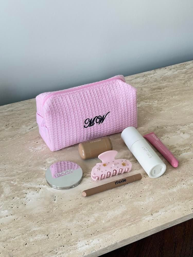 Embroidered Waffle Bag